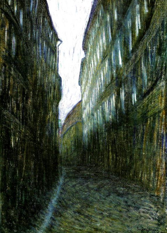 Eugene Jansson sommarnatt France oil painting art